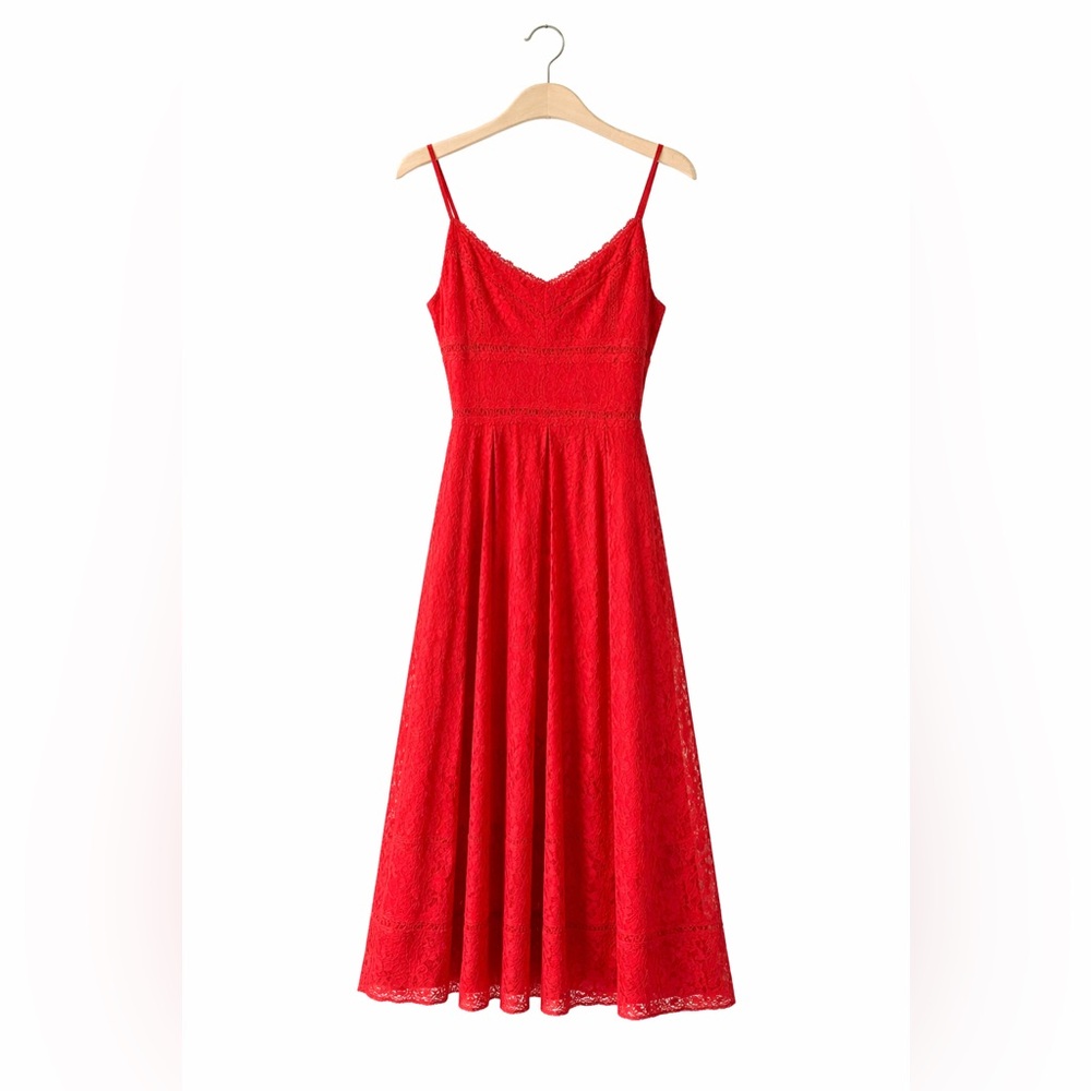 Red Lace Midi Dress – Nordstrom (Size Large)